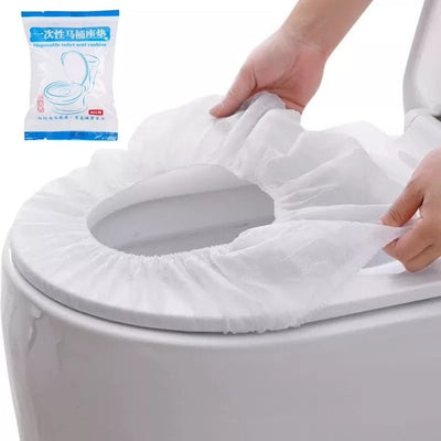 10 Pieces Disposable Toilet Seat Covers, Travel Waterproof Toilet Seat Covers for Travel - White in Color