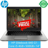 HP laptop EliteBook 840 G1, Intel Core i5-4300U up to 2.9GHz, 4GB RAM, 500GB HDD,14inch HD LED-backlit anti-glare, Window 10pro