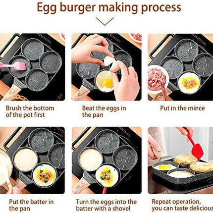 Four-hole Frying Non-stick Pan Thickened - Omelet Pan Egg Pancake Steak Pan Cooking Egg Breakfast Maker Cookware