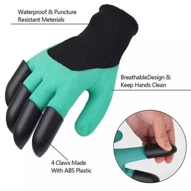 Breathable Gardening Gloves with Claws for Digging and Planting