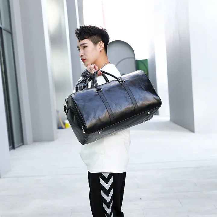 Large Capacity Travel Duffel Bag with Shoe Compartment Wet Pocket