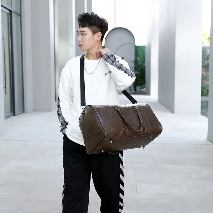 Large Capacity Travel Duffel Bag with Shoe Compartment Wet Pocket