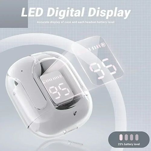 RichRipple Air31 Plus Bluetooth Earbuds: LED Display, Long Life, Translucent Case
