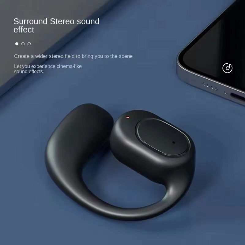 One Factory Single-Ear Bluetooth Earphone, Hook Design, Stereo Sound, Noise Reduction