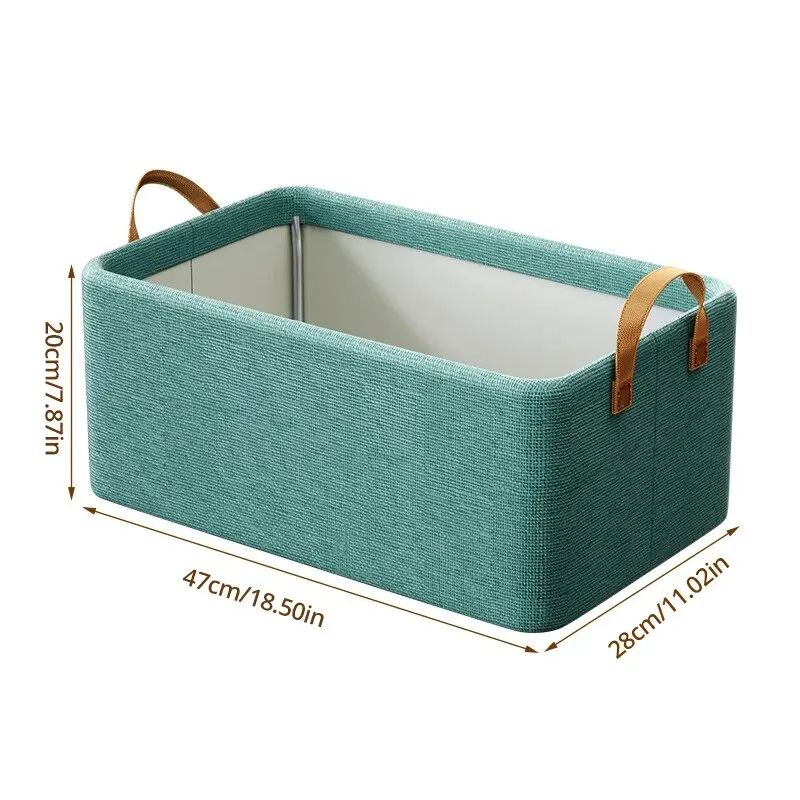 Jaza Keja Foldable Fabric Storage Organizer Box with Steel Frame, Gray