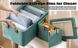 Jaza Keja Foldable Fabric Storage Organizer Box with Steel Frame, Gray
