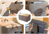 Jaza Keja Foldable Fabric Storage Organizer Box with Steel Frame, Gray