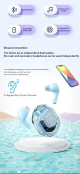 Air39 Transparent TWS Bluetooth Earbuds with 7LED Display HiFi Sound
