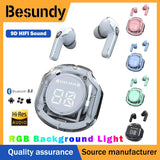 Air39 Transparent TWS Bluetooth Earbuds with 7LED Display HiFi Sound