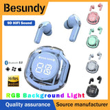 Air39 Transparent TWS Bluetooth Earbuds with 7LED Display HiFi Sound