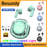 Air39 Transparent TWS Bluetooth Earbuds with 7LED Display HiFi Sound