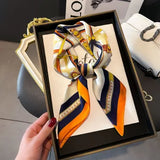 Elegant Women's Silk-Feel Square Head Scarf: Luxury Fashion Hair Bandana Shawl