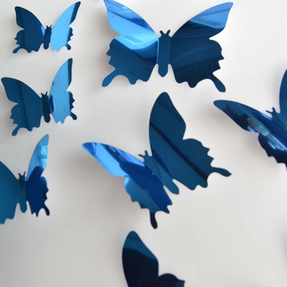 Generic 3D Butterfly Mirror Wall Decal 12 Piece Set Removable
