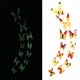 12Pcs 3D Luminous Butterfly Wall Stickers Creative Home Decor Set