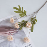 Artificial 5-Head Dandelion Ball Flower Silk Bouquet Home Decor