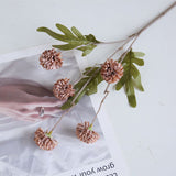 Artificial 5-Head Dandelion Ball Flower Silk Bouquet Home Decor