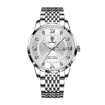 POEDAGAR Men's Waterproof Luminous Quartz Business Watch: Ultra-thin, Calendar, Top Brand