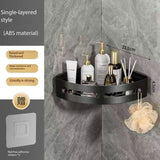 UPHUI Wall Mounted Bathroom Storage Rack Shower Shelf Plastic