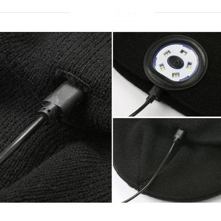 Warm Bluetooth 5.0 LED Hat Wireless Stereo Headset Music Player With MIC For Handsfree Support Dimming Rechargeable