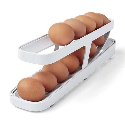 Rolling Egg Dispenser, Refrigerator Organizers, Egg Container Storage Box, Automatic Sliding Spiral Egg Holder, Upto 14 eggs
