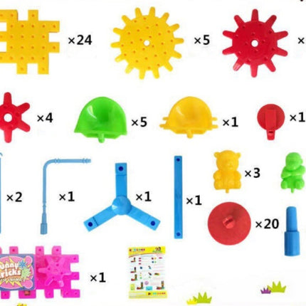 Electric Gears 3D Model Building Kits Plastic Brick Blocks Educational Toys for Kids