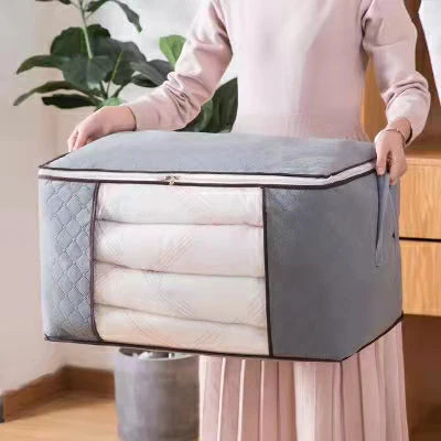 Foldable Portable Non-Woven Clothes Storage Bag Organizer for Home Travel