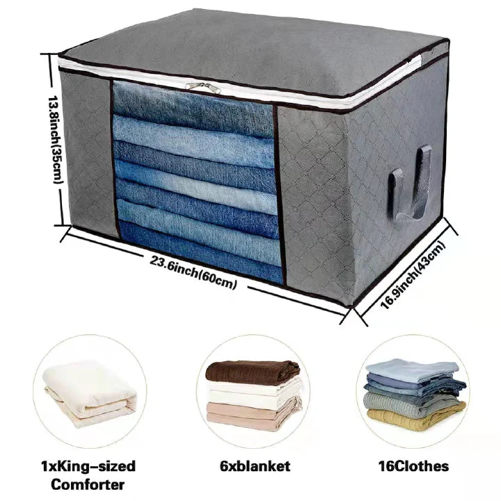 Foldable Portable Non-Woven Clothes Storage Bag Organizer for Home Travel