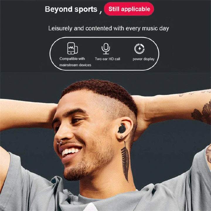RichRipple RR30 Y30 Wireless Bluetooth Stereo Earbuds: Mic, Touch Control, Charging Case