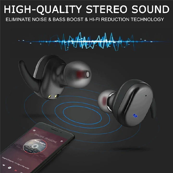 RichRipple RR30 Y30 Wireless Bluetooth Stereo Earbuds: Mic, Touch Control, Charging Case