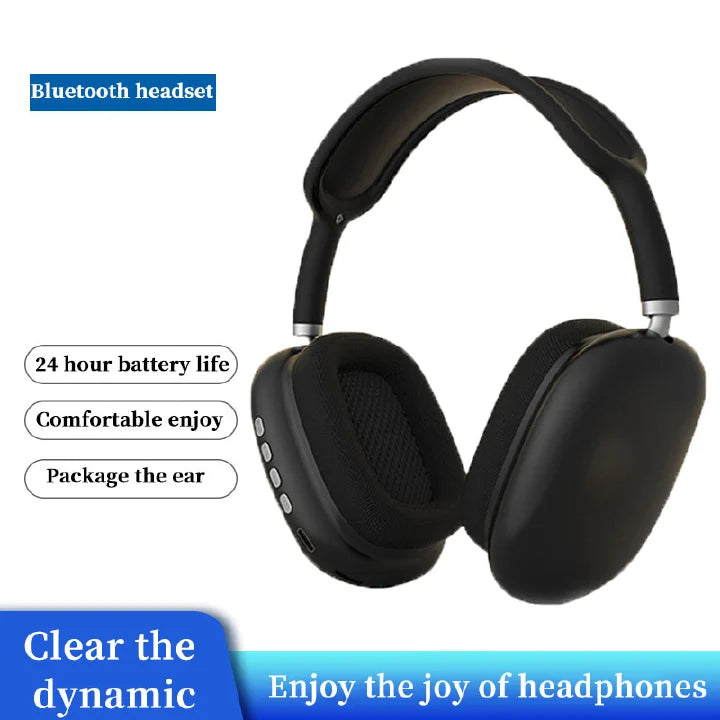VEDO P9-Max TWS Wireless Bluetooth Over-Ear Headphones Deep Bass Microphone