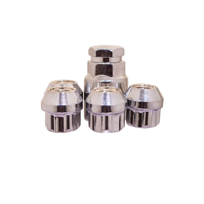 4-Piece Locking Wheel Nuts 12x1.5 Thread Anti-Theft for Toyota Vehicles Silver