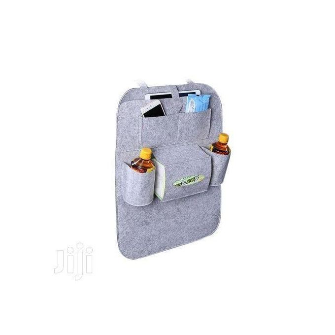 FMS Woolen Felt Car Back Pack Organizer 55x40x3cm Soft Storage Holder Universal SUV Sedan Truck