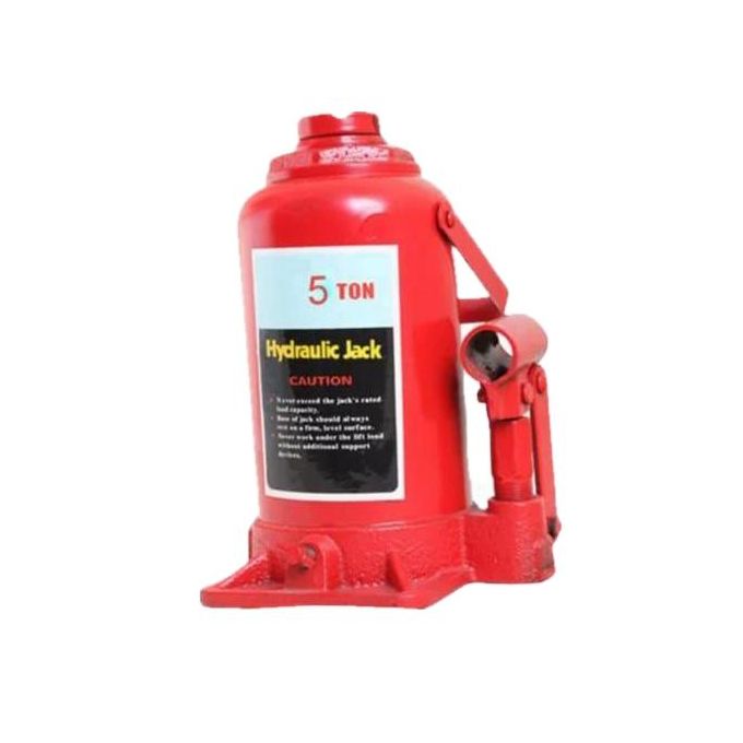 5-Ton Hydraulic Car Jack Red Steel Lifting Tool