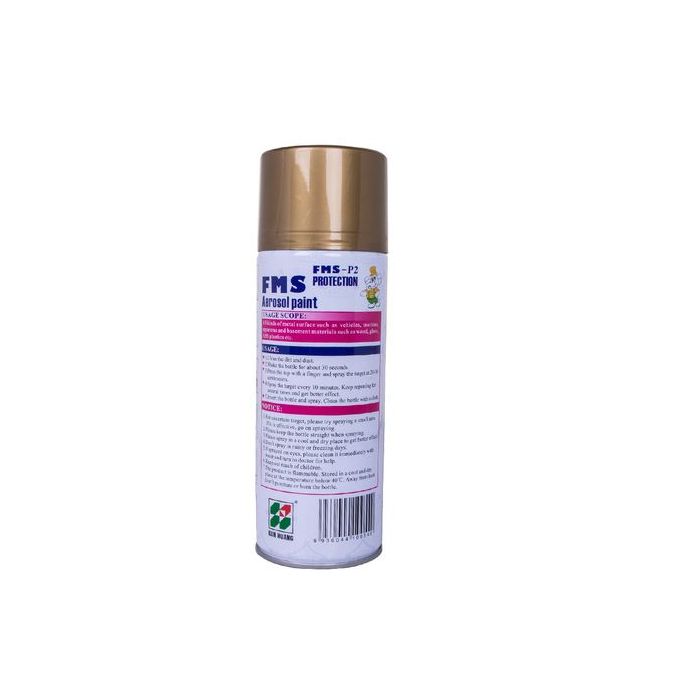 FMS Aerosol Spray Paint Gold Quick-Dry Thermoplastic Acid Metal Glass ABS