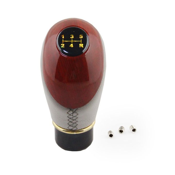 10mm PU Gloss 5-Speed Manual Gear Knob Black Aluminum Universal