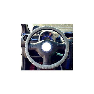Grey Silicone Car Steering Wheel Cover Anti-Skid Grip 36-40cm
