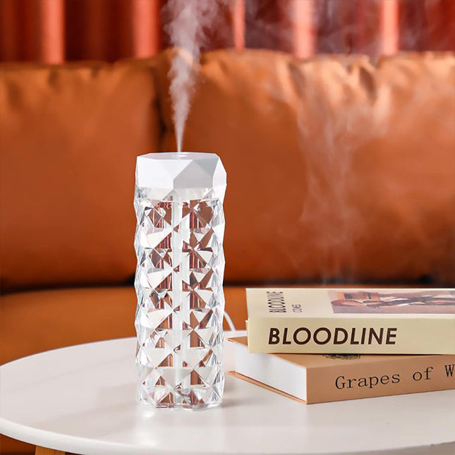 Crystal Lamp Humidifier, Cool Mist Humidifiers with 7 Colors Touch Control Night Light Noiseless Humidifier for Home, Office, Yoga