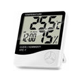 HTC-1 Digital Alarm Clock Thermometer Hygrometer Calendar Temperature Humidity Monitor White