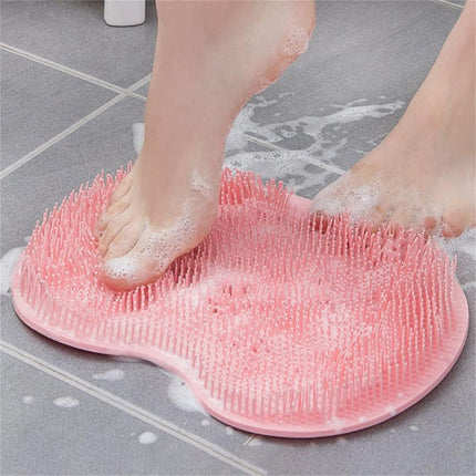 New Wall Mounted Back Scrubber, Silicone Bath Massage Cushion Brush with Suction Cups