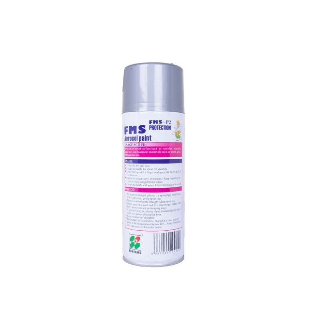 FMS Aerosol Spray Paint Quick-Dry Silver for Metal Glass ABS