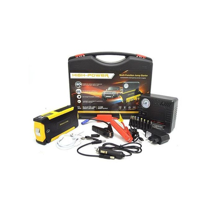 Portable Car Jump Starter Kit with Air Compressor and Inflator