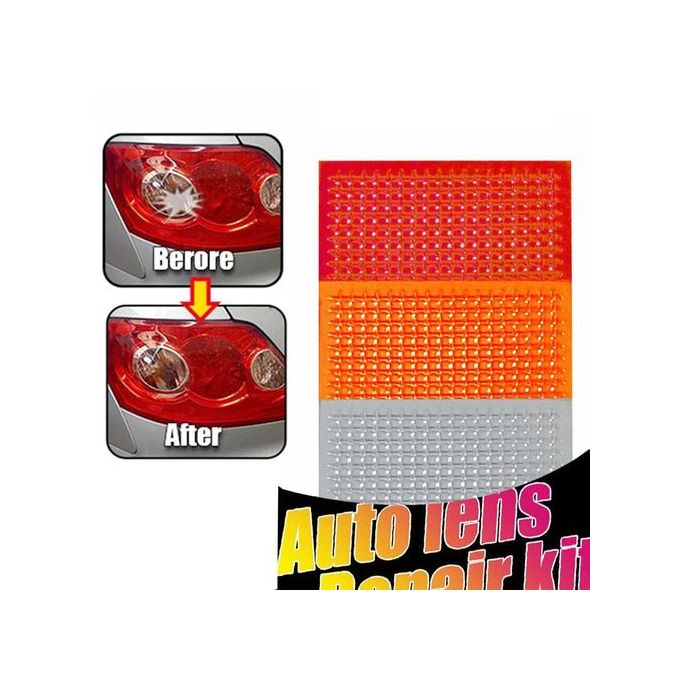 Tail Light Repair Film 3-Piece Kit Red Amber Clear Lens Crack Fix Skeo