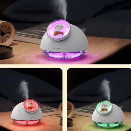 160ml Astronaut Humidifier Changing Color, Panda Shape Cool Mist Humidifier With Colorful Night Light (White)