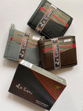 Men's Genuine Leather Bi-Fold Wallet Modern Card Holder Snap Closure