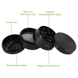 Premium 4-Layer Magnetic Herb Grinder Spice Mill Crusher with Pollen Sifter