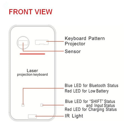 LEING FST Virtual Laser Keyboard Bluetooth Wireless Projector Phone Keyboard For Computer Pad Laptop With Mouse Function