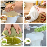 3-Pack Reusable Fine Mesh Nut Milk Strainer Bags - Almond, Soy, Juice
