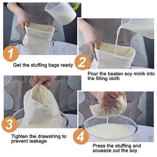 3-Pack Reusable Fine Mesh Nut Milk Strainer Bags - Almond, Soy, Juice