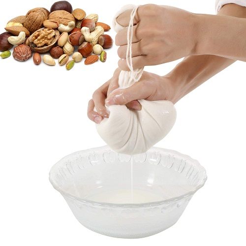 3-Pack Reusable Fine Mesh Nut Milk Strainer Bags - Almond, Soy, Juice