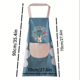 2-Pack Waterproof Oil-Proof Adjustable Bib Aprons with Pockets for Kitchen Use